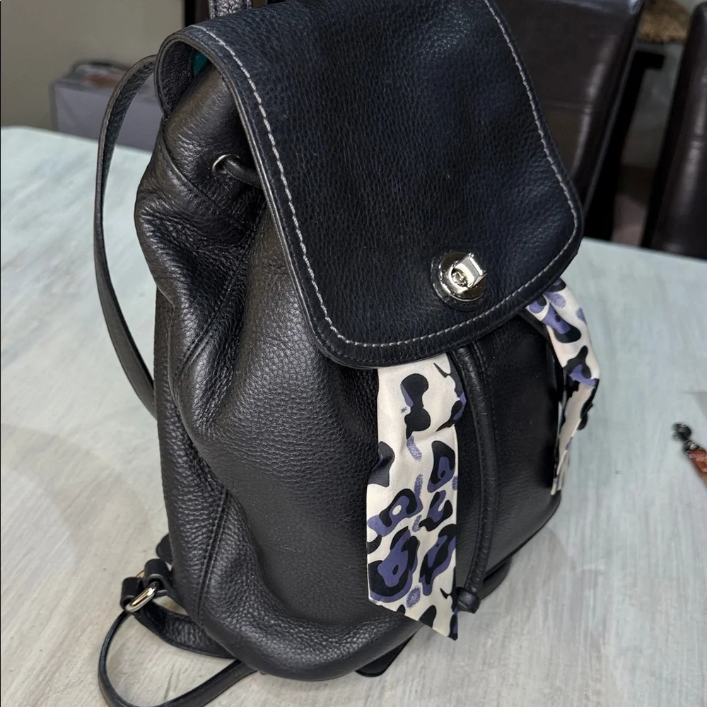 Vintage Coach Black Leather Daypack- EUC